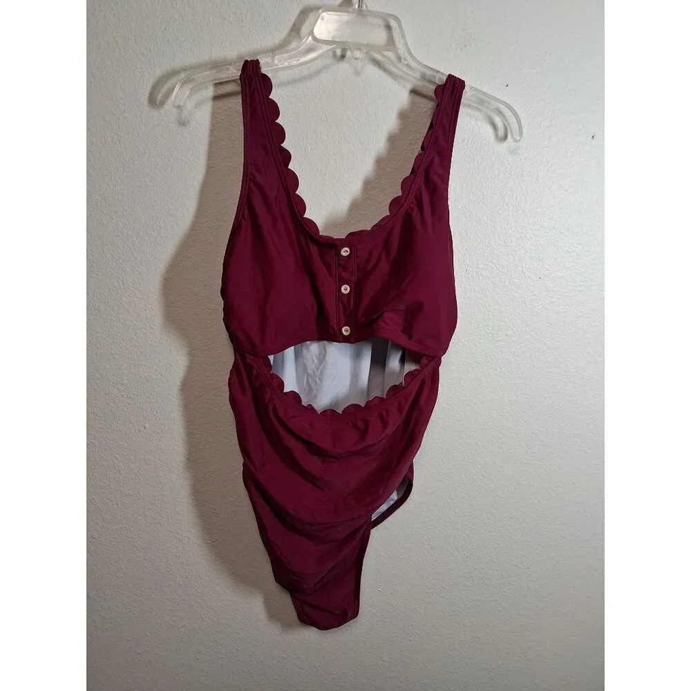 NWT Charmo 1 Piece Swimsuit Summer Beach Pool Vacation Purple Size XL